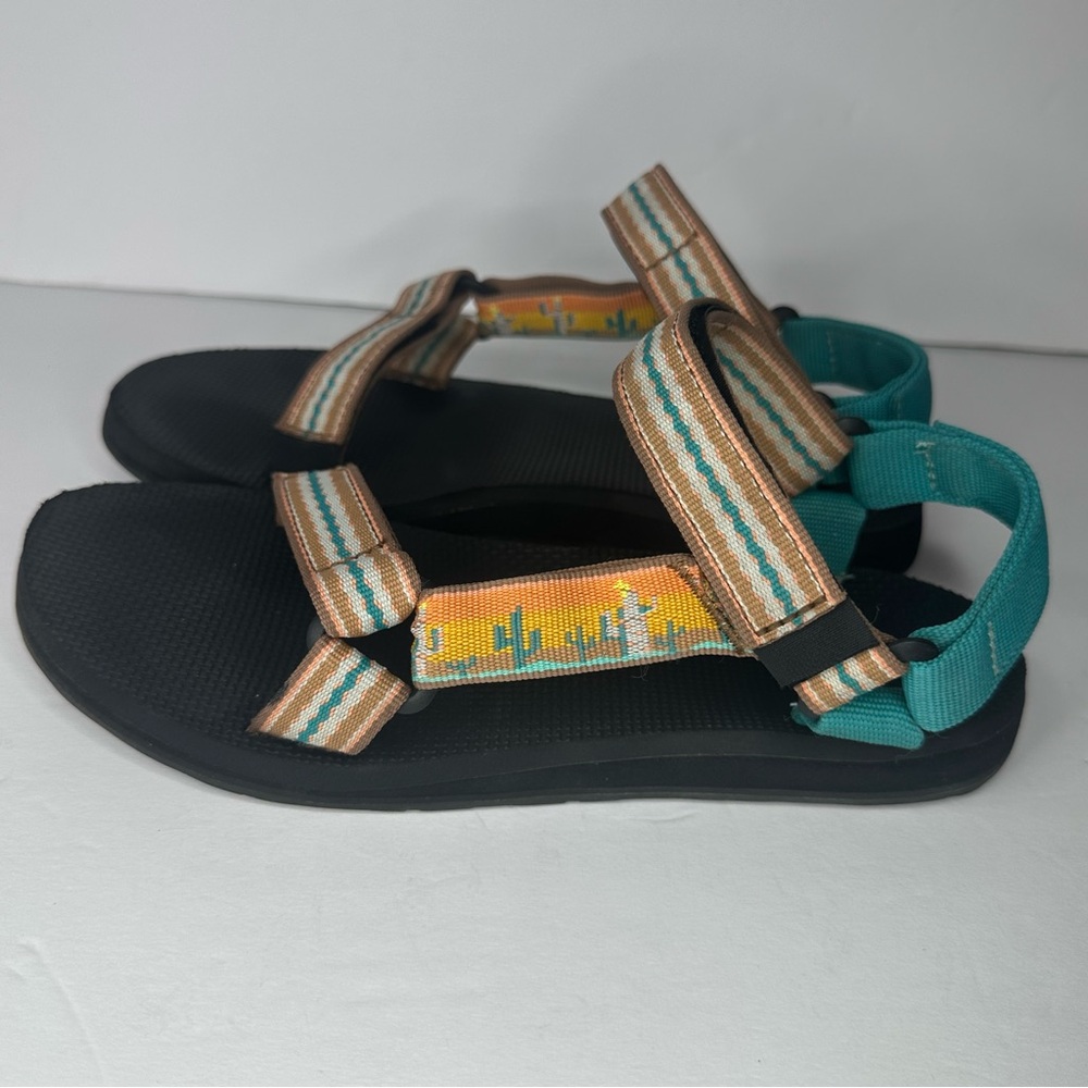 Teva Women's Strappy Sandals in Black, Teal, Tan and Yellow